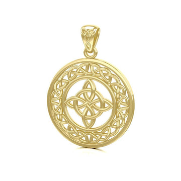Embrace Eternal Unity: Celtic Four Point Knot Solid Gold Pendant - GPD728 | Symbolize the Infinite Connection - Jewelry